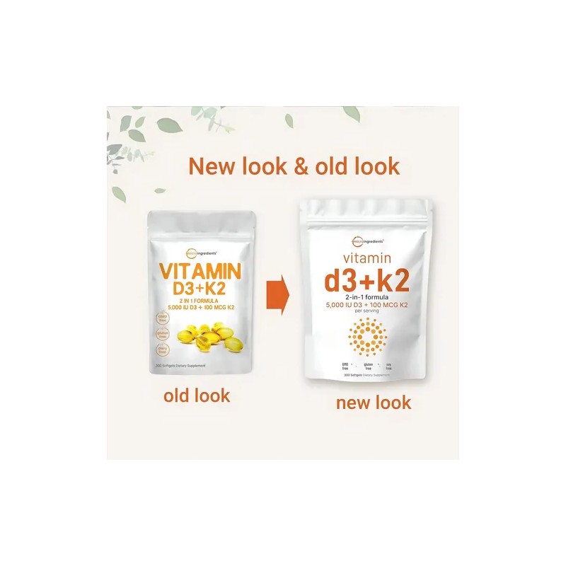 Microingredients Vitamina Mk7 100mcg 5000iu 300 Capsulas Sabor