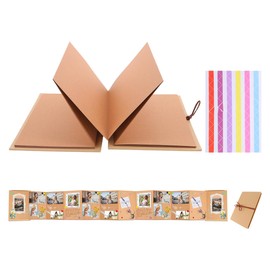 MAGICLULU Accordion Scrapbook Hardcover Kraft Paper Photo Albums DIY Scrapbook Albums Stretchable Folding Photo Album 36 Pages Blank Scrapbook for Wedding Graduation 8 Inches