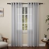 Pacok Silver Voile Curtains, 90 Drop 2 Panels Net Curtain