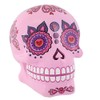 Something Different Pink Candy Skull Money Box, Resin, 9 x