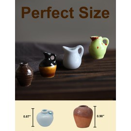 Cute Mini Ceramic Vase Magnets for Fridge, Funny Small 3D Tiny Plant Vase Fridge Magnets fo Refrigerator Kitchen Home Office Locker Decoration(6 Pack)