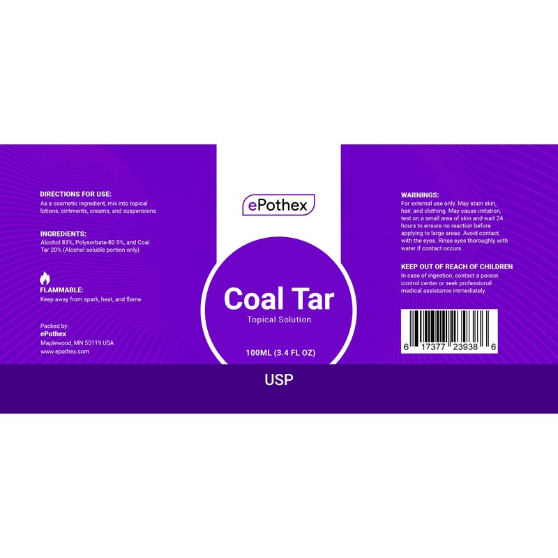 EPOTHEX Coal Tar Topical Solution USP - 100 ml
