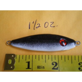 SHAD 6 PCS. SHAD JIG/SPOON STYLE LURE BAIT/CASTING FISHING, 1-1/2 OZ. BLACK/WHITE