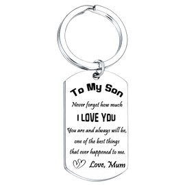 Nfyxcaz To My Son Keyring Gifts for Son Inspirational Gifts for Son Christmas Birthday Gifts for Son I Love You Keyring Gift for Son Graduation Gifts for Son