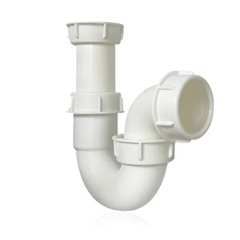 Telescopic P Trap, 40mm (1.1/2") Multi-fit Sink Waste Kit, Telescopic Sink Trap Adjustable Swivel P Traps Kitchen Sinks Pipe Fittings with 75mm Water Seal for Bathroom Sinks