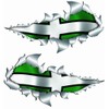 Large Size Devon Flag Metal Rip Open Sticker