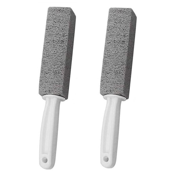 HREDZEO Toilet Pumice Cleaning Stone,2 Pcs Pumice Stone Toilet Brush Pumice Cleaning Stone with Handle for Kitchen Bath Pool Household Cleaning