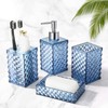RYTOXILO Bathroom Accessories Set, 4 Pack Blue Acrylic Bath Accessory
