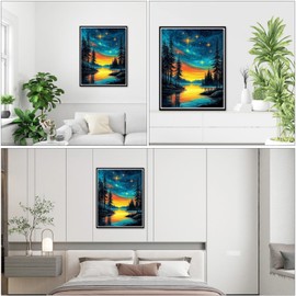 NEWENMO Starry Sky Paint by Numbers Kit for Adults, Abstract Landscape Paint by Numbers on Canvas Unframed, DIY Oil Painting Perfect for Beginner, Craft, Hobbies and Home Wall Decor 16x20 in