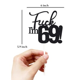 69 decoraciones para tartas, 69 decoraciones para tartas de cumpleaños, purpurina negra, divertida decoración para tartas 69 para hombres, 69 decoraciones para tartas para mujeres, 69 cumpleaños, decoración para tartas de 69 cumpleaños, 69 cumpleaños