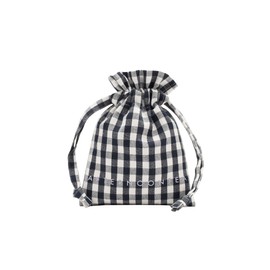 AfternoonTea LIVING Pouch JA02 Gingham Check Drawstring Pouch, Black