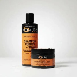 Kit Shampoo Y Vitamina + Soya Tono Cobrizo Labonte 240m/150g