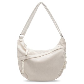 SUNOYA Women's Crossbody Bag, Crescent Moon Bag, Shoulder Bag, Cord Bag, Moon Bag with Adjustable Shoulder Strap, Casual Hobo Bag, Large Women's Shoulder Bag, Moonbag for Women, beige