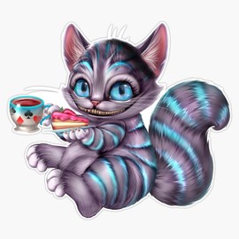Cheshire Cat Bumper Sticker Vinyl Decal 5"