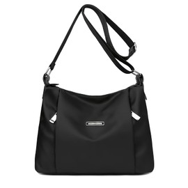 LassZone Women Crossbody Handbag Waterproof Hobo Shoulder Bag Ladies Multi Pocket Nylon Purse Lightweight Travel Tote Bag Casual Messenger Bag