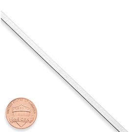 Miabella 925 Sterling Silver Italian Solid 3.5mm Flexible Flat Herringbone Link Chain Anklet Ankle Bracelet for Women 9, 10, 11 Inch Made in Italy, Sterling Silver , Agate,