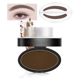 GL-Turelifes Eyebrow Stamp Powder Perfect Eyebrow Power Seal Nature Brow Stamp Makeup Tool Delicate Eyebrow Shape for Professional and beginner (#9 Willow leaf Brow(Dark Brown))