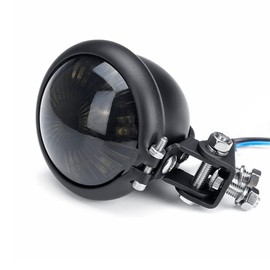 keepdsgn Motorcycle Tail Light LED Bates Style Bullet Brake Stop Rear Lamp for Bobber Chopper Cafe Racer Bonneville XS650 - Smoke Black