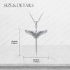 LWXIE Diamond Angel Wings Sword Necklace 925 Sterling Silver Angel