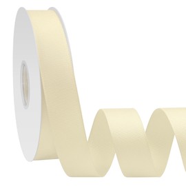 Simplegoal 1 inch 50 Yards Cream Grosgrain Ribbon for Gift Wrapping Weddings Flower Bouquet Decor Sewing