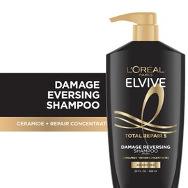 L'Oreal Paris Elvive Total Repair 5 Repairing Shampoo and Conditioner for Damaged Hair, 28 Ounce (Set of 2)(Packaging May Vary)