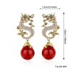 Peasimy Chinese Style Dragon Stud Earrings for Women Girls Vintage