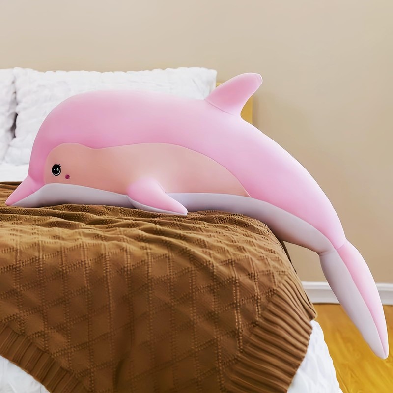 RYOLOY Dolphin Stuffed Animals Cuddle Pillow,43" Giant Stuffed Plush Animal