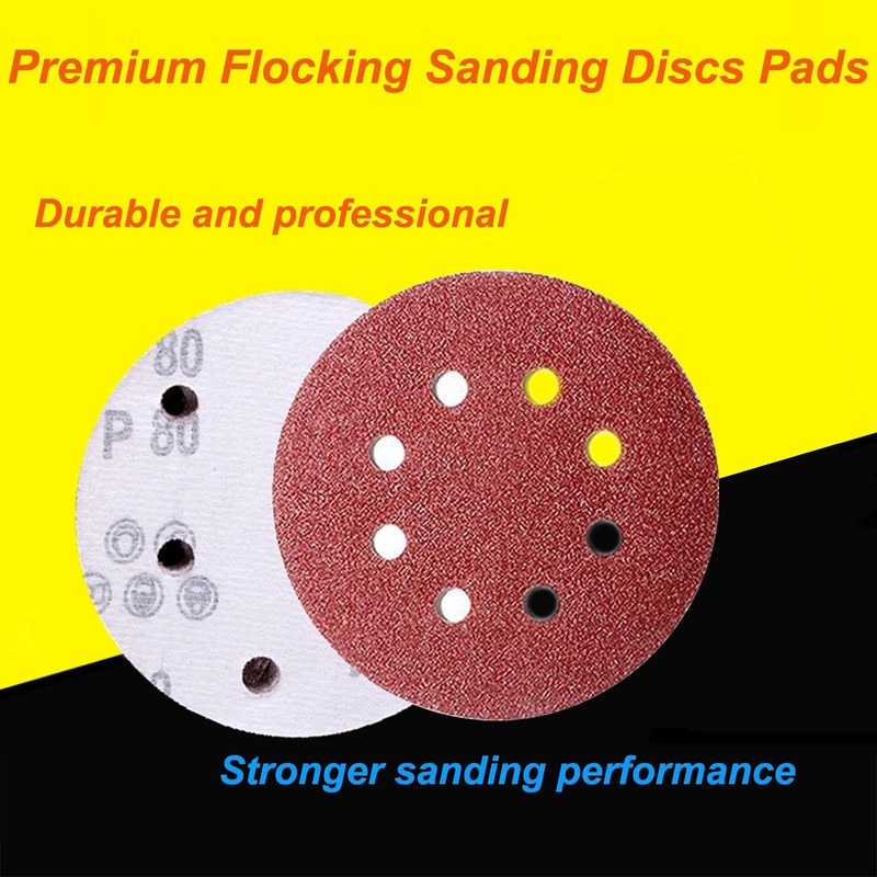 50 Pcs 125mm Sanding Discs Pads, Premium 8 Hole 120