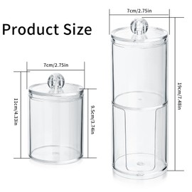 Pack of 3 Cotton Buds Container, Cotton Pad Dispenser, Cotton Pads Storage Box, Cotton Bud Holder for Cotton Balls, Cotton Ball, Cosmetic Container Box, Bathroom Dressing Table Organiser, Accessories,