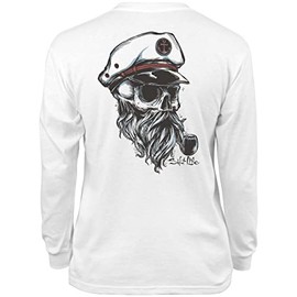 Salt Life Unisex Kids Youth Old Sea Captain Long Sleeve Tee, White, X-Large