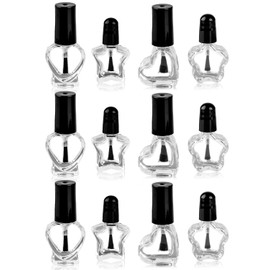 EORTA 12 Pieces Empty Nail Polish Bottles 5ML/0.17oz with Brushes Applicator, Empty Gel Polish Bottle Refillable Glass Container Mini Fingernail Bottles for Cuticle Oil Nail Art Sample Varnish