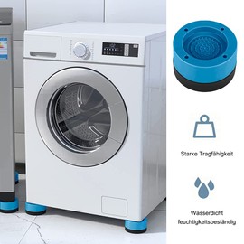 Vibration Damper, 4 Pcs Anti Slip Vibration Dampers for Washing Machine Dryer Noise Protection Anti Vibration Mat Blue