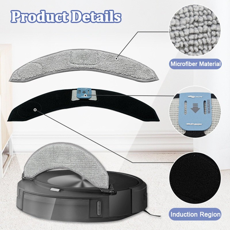 HMHAMA 2 Pack Replacement Mop Pads for iRobot Roomba Combo