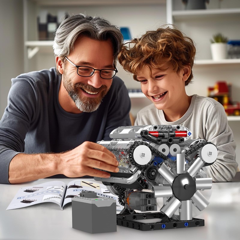 Mould King 10088 Technik V-8 Engine Building Blocks Model, 535