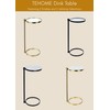 TEHOME Gold Glass Drink Table Metal Martini Round Small Drink