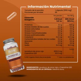 Arrozima Coenzima Q 10 Red Yeast Rice 60 Cáps Flow
