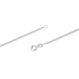 NKlaus Set of 2 925 Sterling Silver Curb Chain 45 cm Byzantine Chain 2.10 mm Wide 5 g 40235, Sterling Silver
