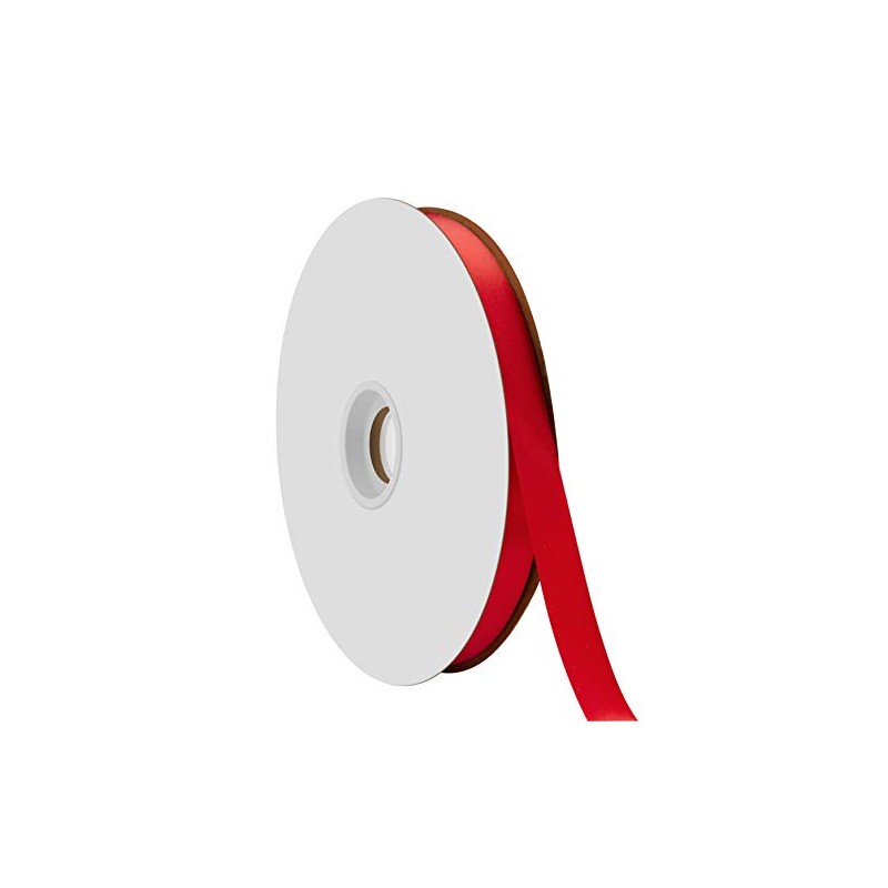 Berwick Offray 5/8" Single Face Satin Ribbon, Red, 100 Yds