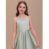 WDCVGTR Champagne Straps Junior Bridesmaid Dress for Wedding Satin Bow