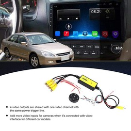 Byttlerom 4To1 Car Panoramic 360 Camera Video Reversing Switch Box Car Blind Spot Camera Video Switch Box Wireless Remote Control