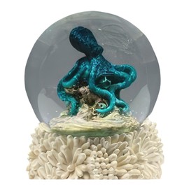 ICE ARMOR 3" H Octopus Snow Globe Statue Sculpture Ornament Decoration Home/Room Decor Ideas for Housewarming, Holidays and Birthdays Great Collectible Addition