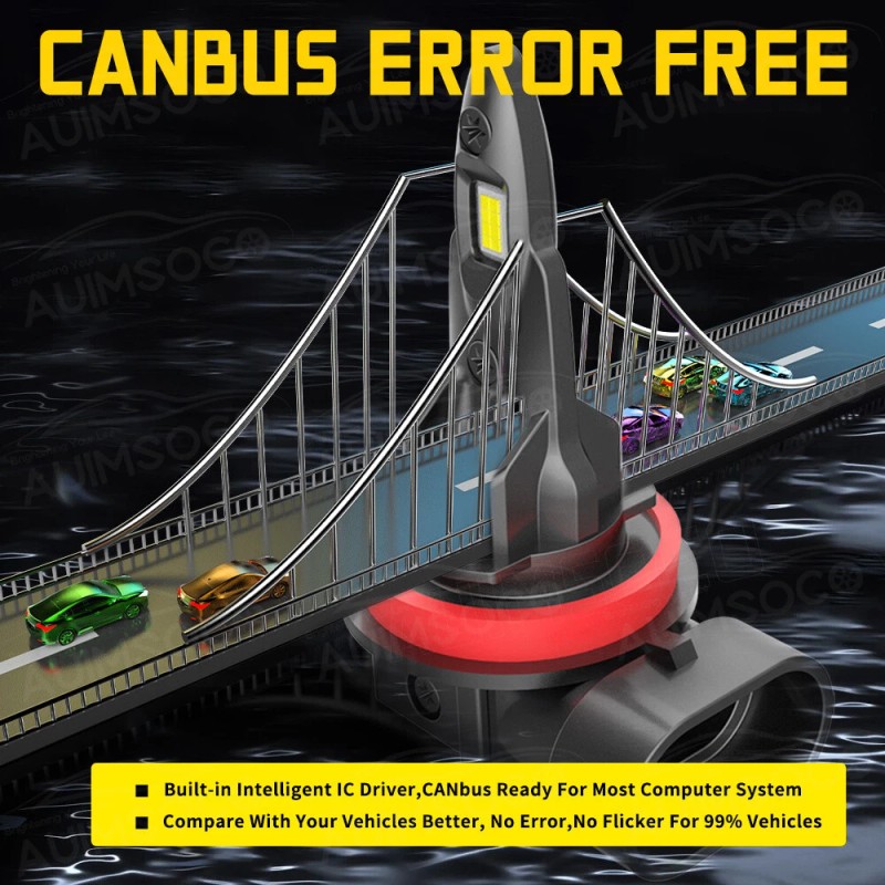 AUIMSOCO 4x H11+H11 For Toyota Tacoma 2016-2022 6500K LED Headlight