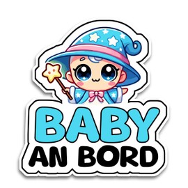 Baby on Board Sticker Car, Baby Wizard Car Sticker, Baby on Board Sticker 16 x 1 cm Weatherproof and UV-Resistant Sticker Car, Sticker Baby and Car Baby for Safe Drives with Your Child