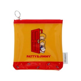 Sun-Star Stationery S2337320 Patty & Jimmy Sanrio Characters Goods Pouch, Clear Material, Flat Square