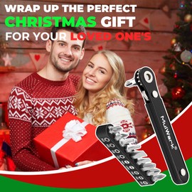 MULWARK 11-Piece Small Screwdriver Set, 1/4" Right Angle Screwdriver with Multi Bits - Ultra Low Profile Offset Driver for Automotive Repair, Electrical Work, Bicycle & Household Maintenance EDC Kit