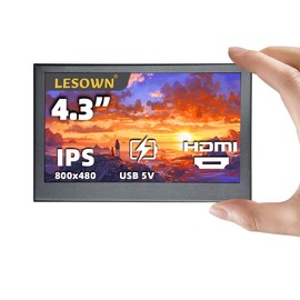 LESOWN USB Mini Screen 4.3 inch HDMI LCD 480x800 IPS Display USB Powered 4.3" HD Secondary Small Monitors for RPI Computers PC
