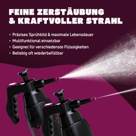 Octopump Masterpiece Solve+ 1000 Professional Pressure Sprayer with Atomiser, 1000 ml, Suitable for Aggressive Solvents, Car, Workshop, Craft and Industry, Made in Germany