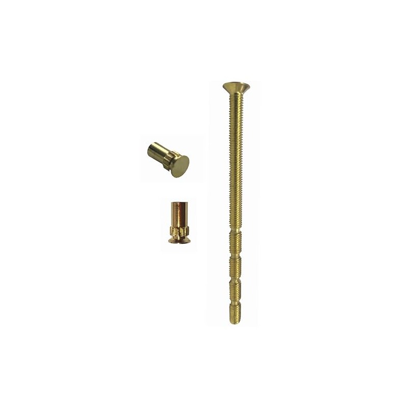 M5 x 90mm Brass Door Handle Pozi Screws with Brass