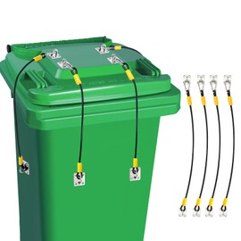 4 Pcs Trash Can Lid Lock for Animal, Bear Proof Trash Can Locks, Universal Outdoor Heavy Duty Garbage Bin Lock for Raccoon, Easy to Install