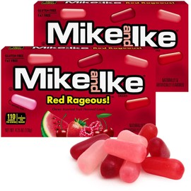 Mike and Ike Candy Red Rageous Flavor, 2 Pack of Movie Theater Candy Boxes 4.25OZ Each, Perfect Theater Box Candies for Sharing with Friends